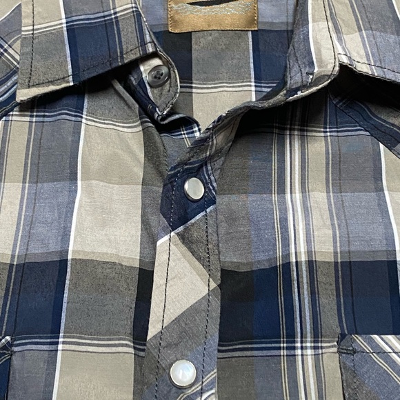 Coevals Club Short Sleeve Plaid Pear Snap Buttons Western Shirt - Picture 5 of 9